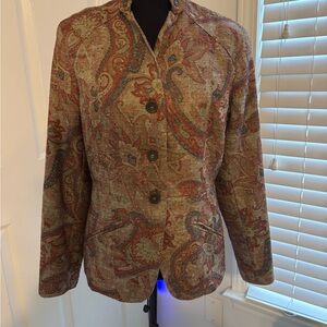 Coldwater Creek Boho Paisley Blazer in Earth Tones
